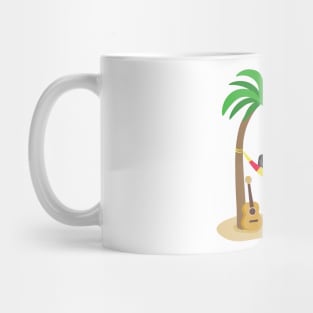 Black Labrador Under Palm Trees Mug